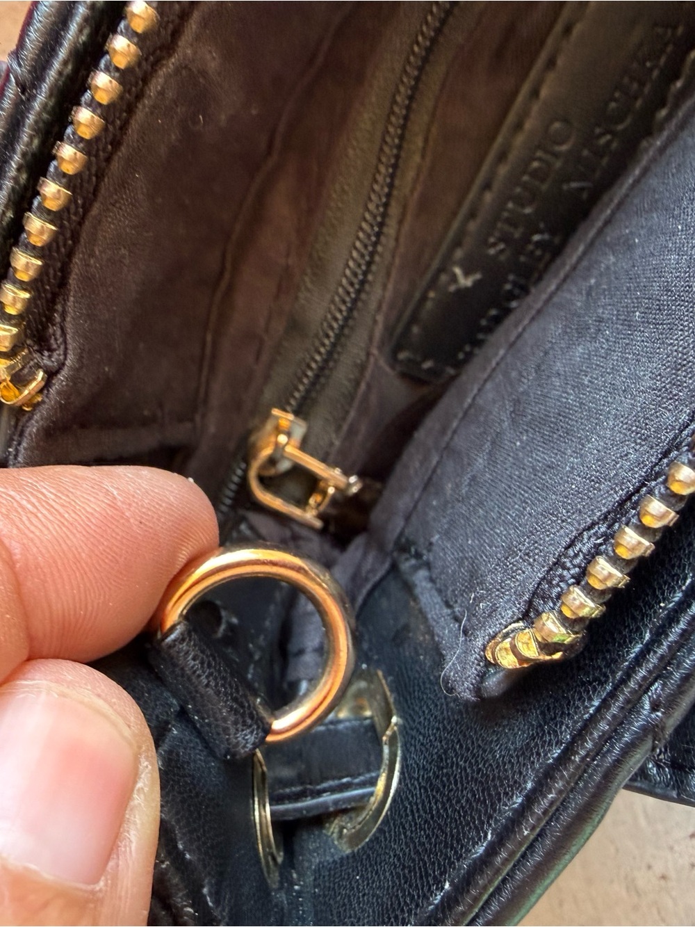 Badgley Mischka Black Quilted Mini Top-Handle Bag with Gold Hardware - Picture 11 of 11